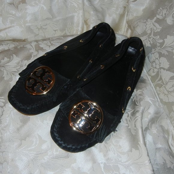 Tory Burch  Black tassle Diving Shoes Mocassins 6 1/2 - Picture 1 of 11
